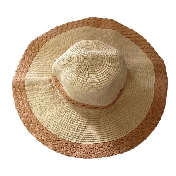 JHats Woven Raffia Floppy Hat Sun Wide Brim Bucket Beige Tan Beach Gardening - Picture 5 of 16